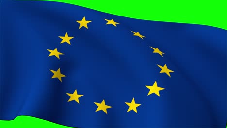 Euro-Europa-Flagge,-Nahaufnahme,-Schwenkend,-Eurozone,-EU,-Europäische-Union,-4k
